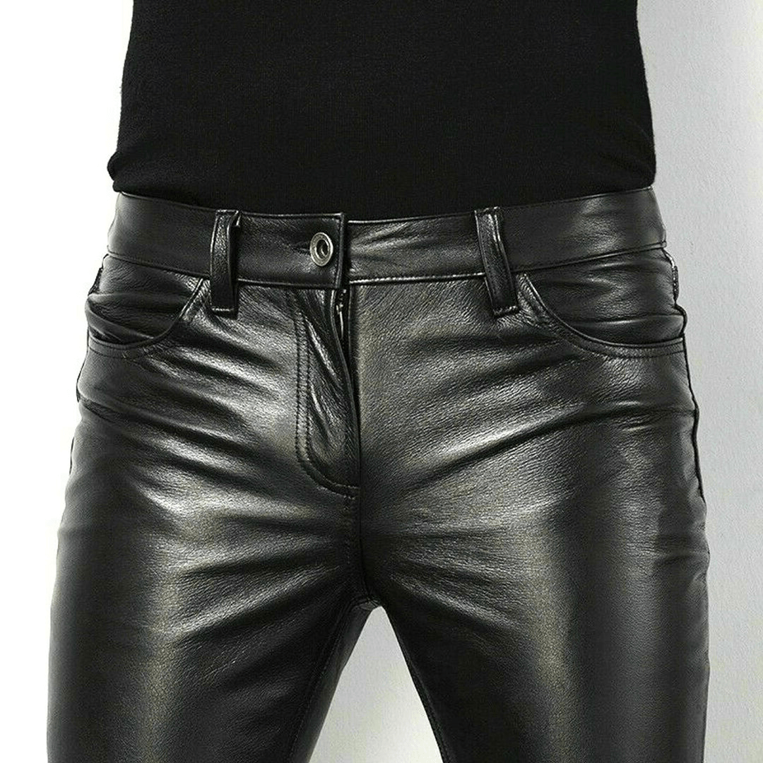 EB | Schwarze Kunstlederhose für Herren Trendiges Design