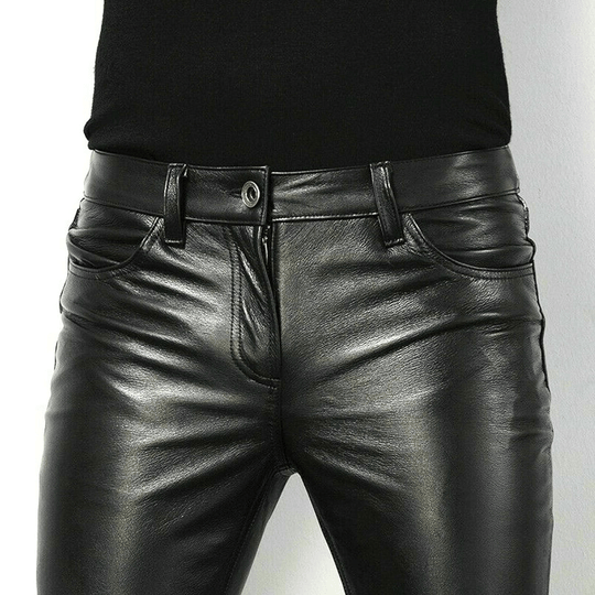 EB | Schwarze Kunstlederhose für Herren Trendiges Design