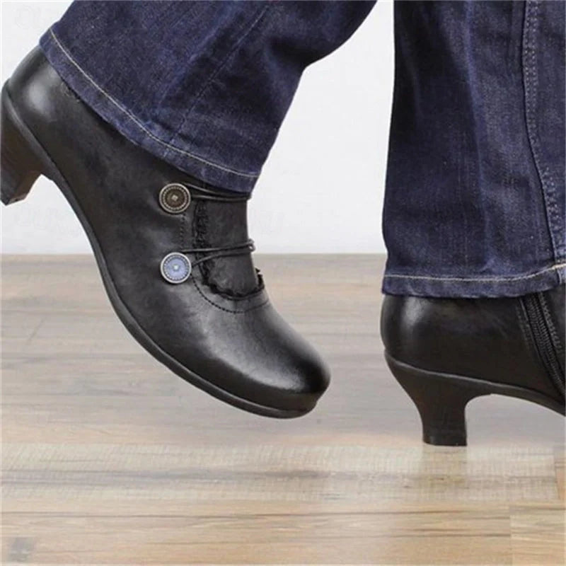 EB | Damen Viktorianische Schnür-Stiefeletten mit Spitzenbesatz