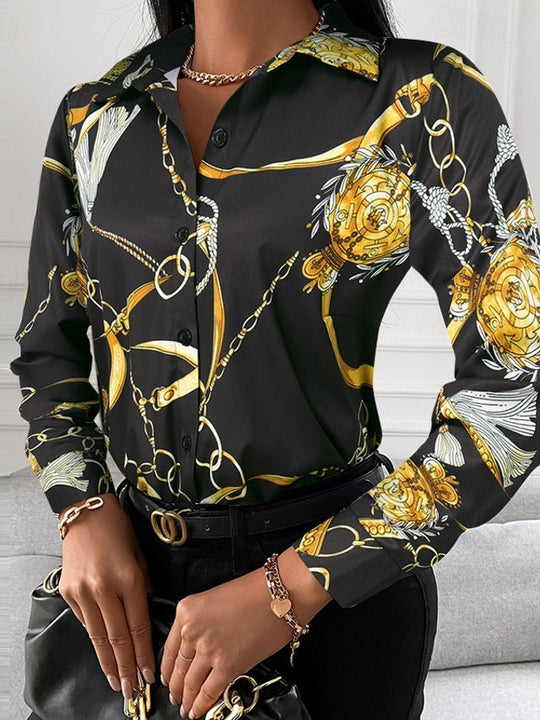 EB | Schicke Damenbluse mit Goldenen Details