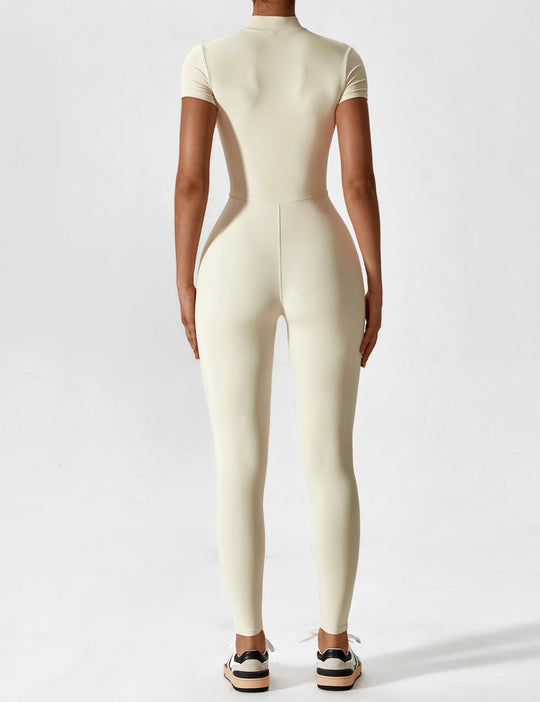 EB - Lange Ärmel/Kurze Ärmel Reißverschluss Jumpsuit für Frauen