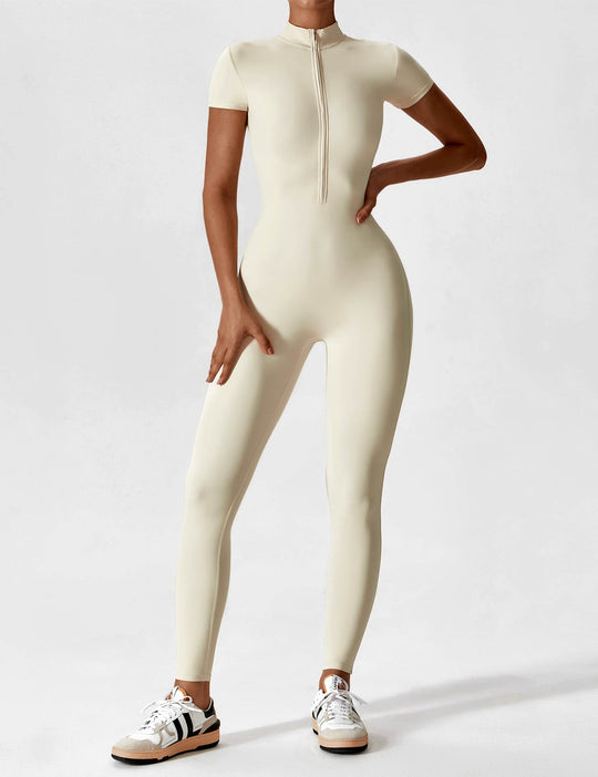 EB - Lange Ärmel/Kurze Ärmel Reißverschluss Jumpsuit für Frauen