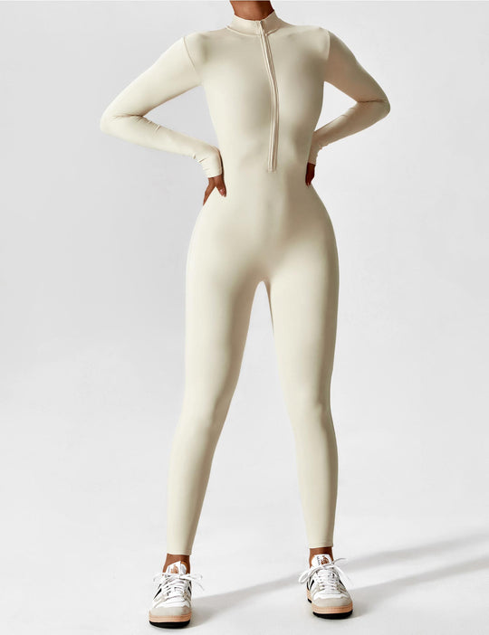 EB - Lange Ärmel/Kurze Ärmel Reißverschluss Jumpsuit für Frauen