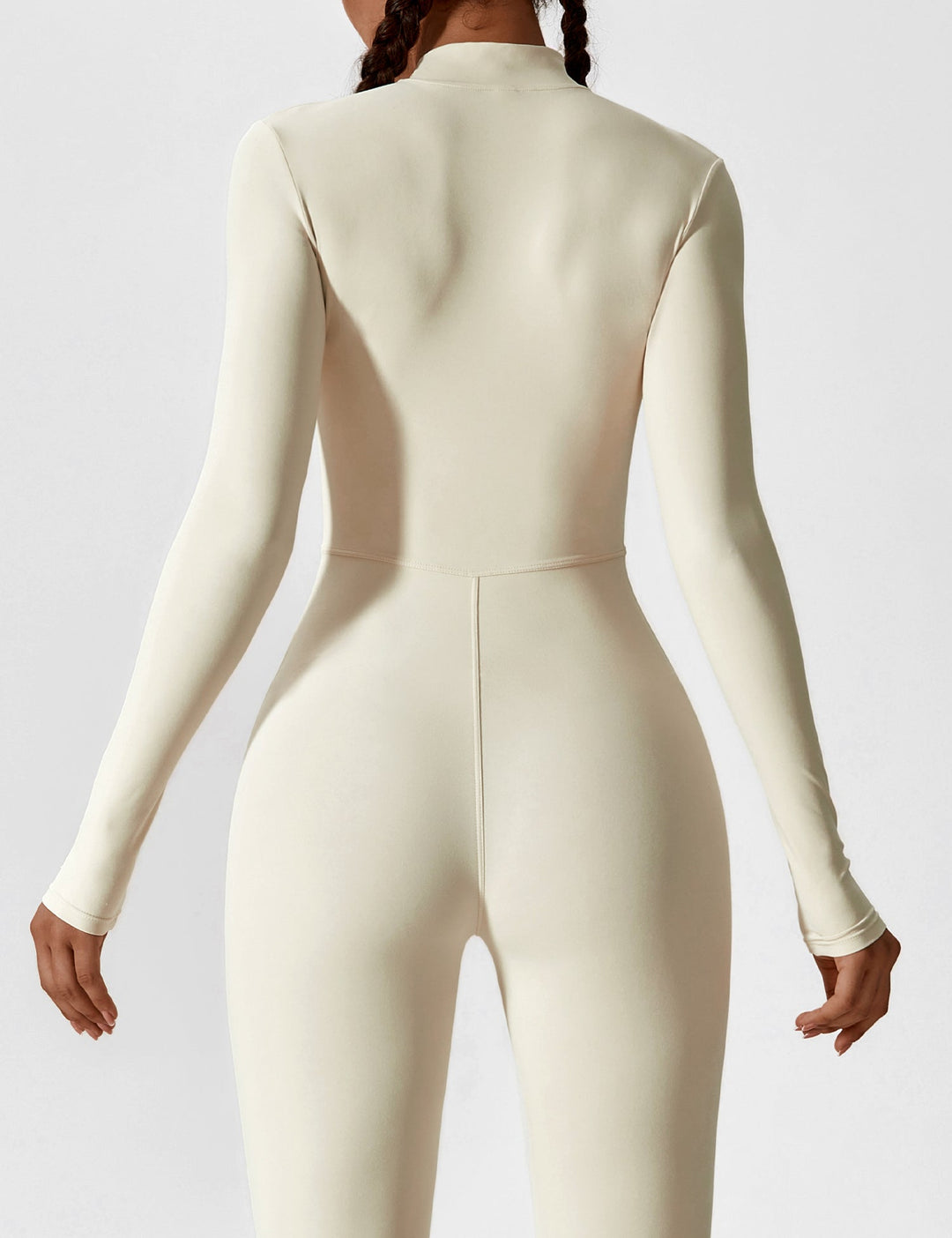EB - Lange Ärmel/Kurze Ärmel Reißverschluss Jumpsuit für Frauen