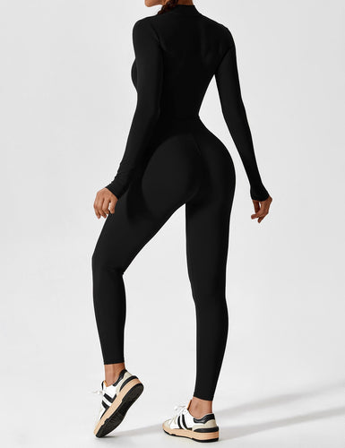 EB - Lange Ärmel/Kurze Ärmel Reißverschluss Jumpsuit für Frauen