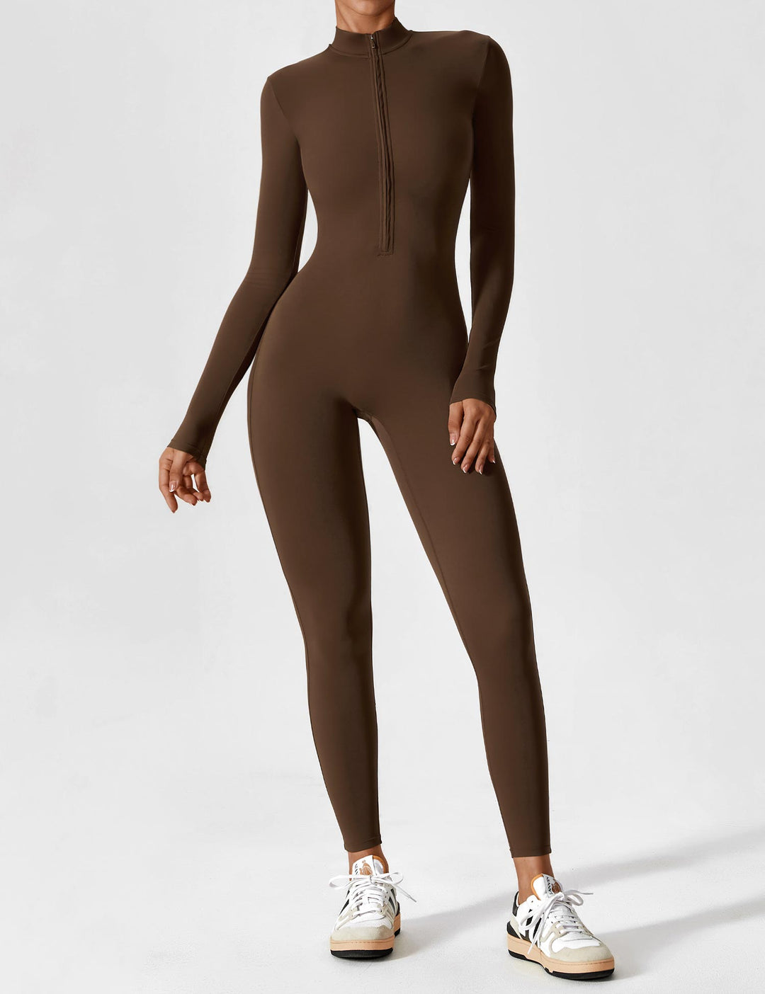 EB - Lange Ärmel/Kurze Ärmel Reißverschluss Jumpsuit für Frauen