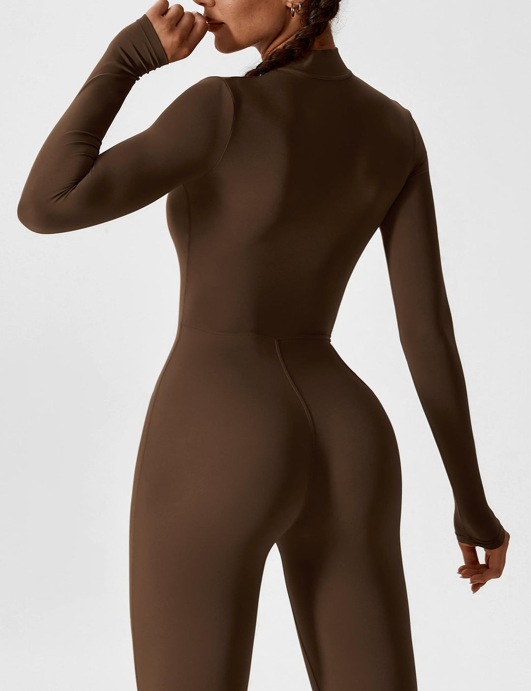 EB - Lange Ärmel/Kurze Ärmel Reißverschluss Jumpsuit für Frauen