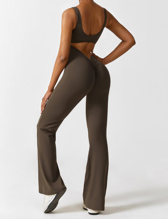 EB | V-Rücken Auslaufender Jumpsuit