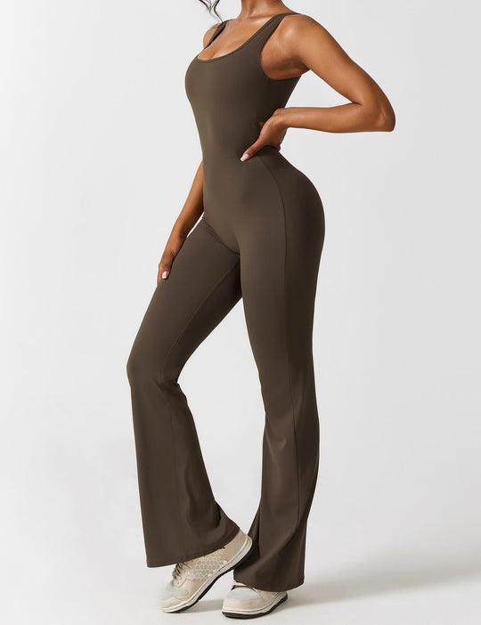 EB | V-Rücken Auslaufender Jumpsuit