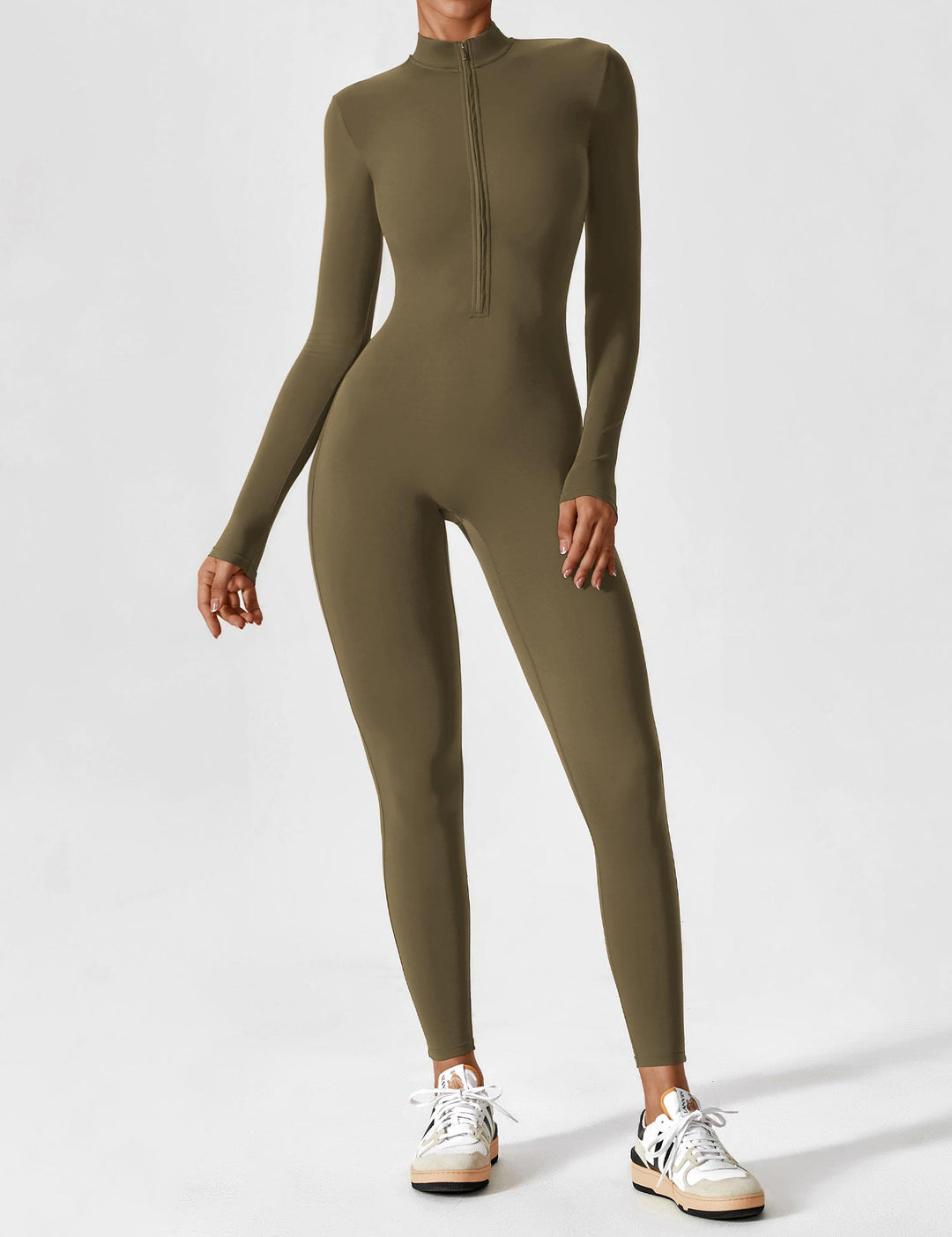EB - Lange Ärmel/Kurze Ärmel Reißverschluss Jumpsuit für Frauen