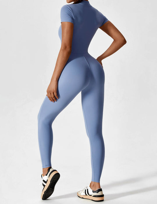 EB - Lange Ärmel/Kurze Ärmel Reißverschluss Jumpsuit für Frauen