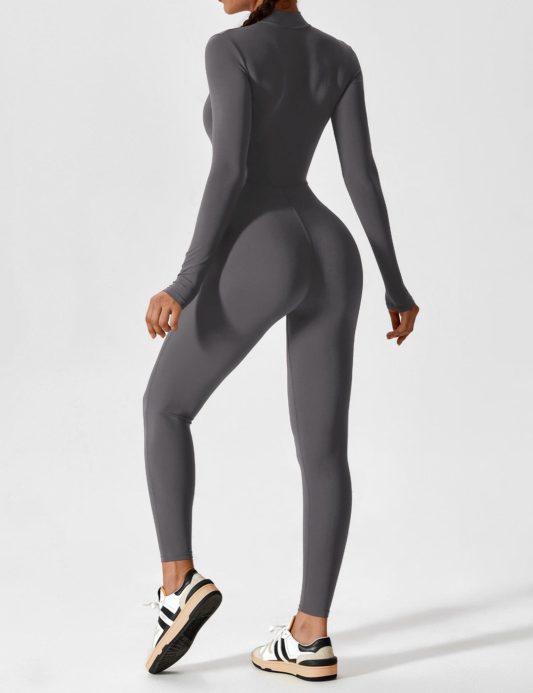 EB - Lange Ärmel/Kurze Ärmel Reißverschluss Jumpsuit für Frauen