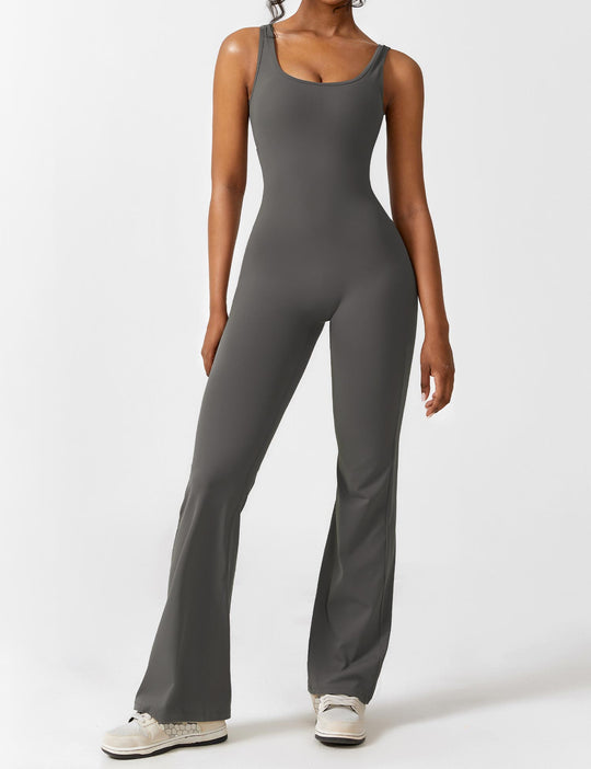 EB | V-Rücken Auslaufender Jumpsuit