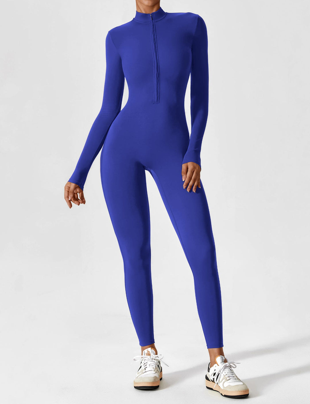 EB - Lange Ärmel/Kurze Ärmel Reißverschluss Jumpsuit für Frauen