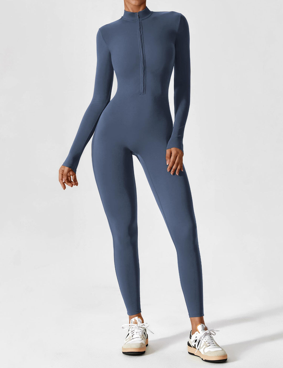 EB - Lange Ärmel/Kurze Ärmel Reißverschluss Jumpsuit für Frauen