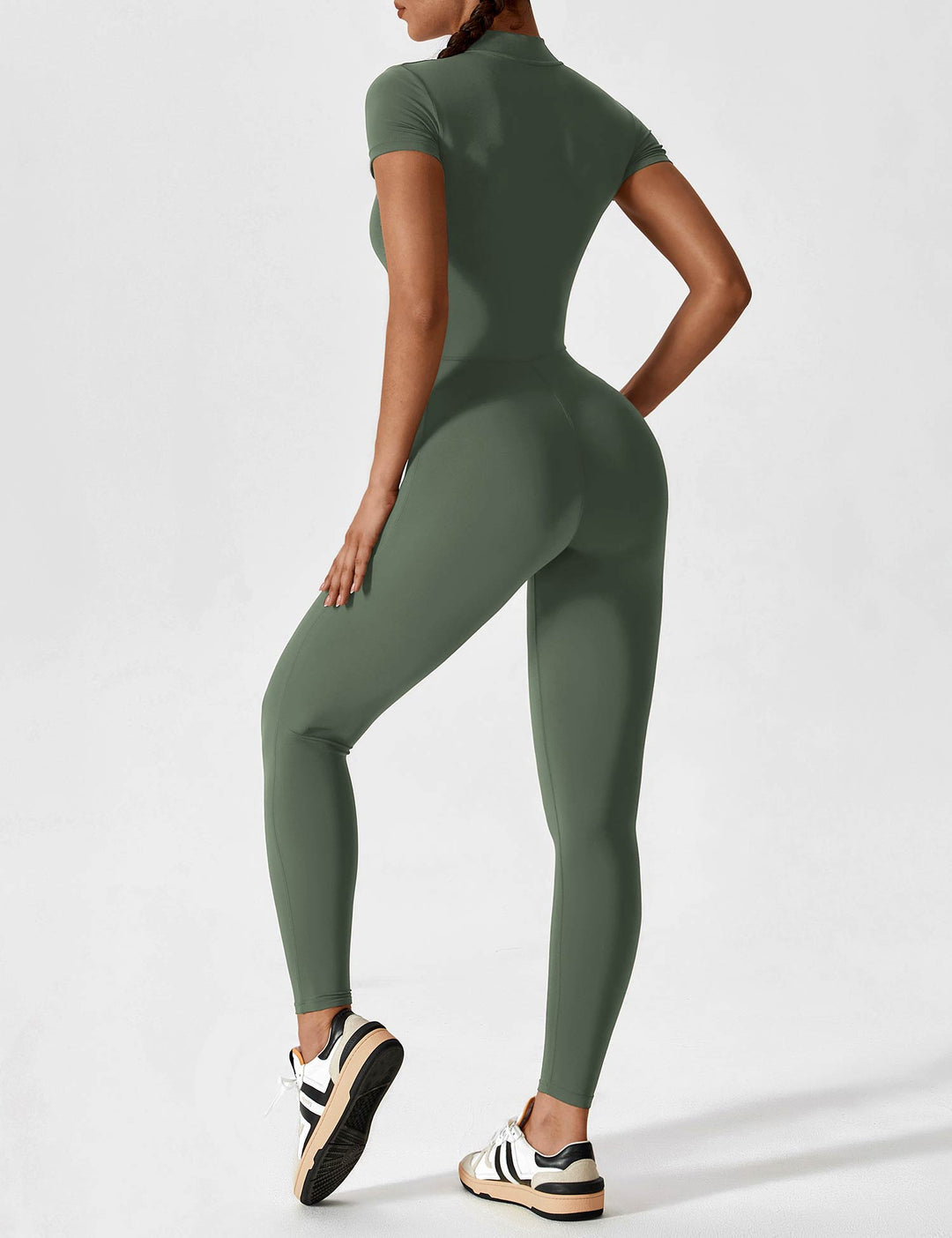 EB - Lange Ärmel/Kurze Ärmel Reißverschluss Jumpsuit für Frauen