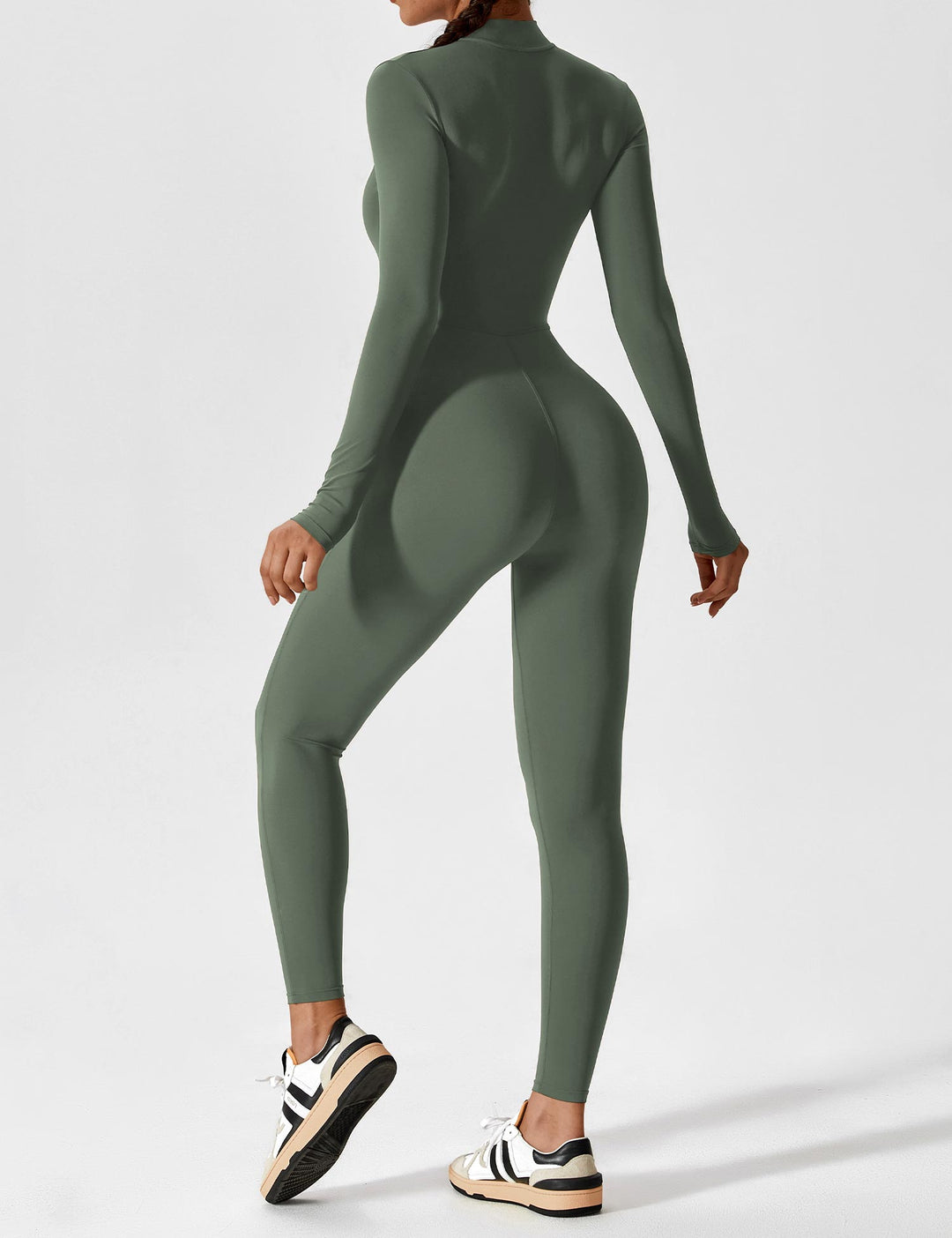 EB - Lange Ärmel/Kurze Ärmel Reißverschluss Jumpsuit für Frauen