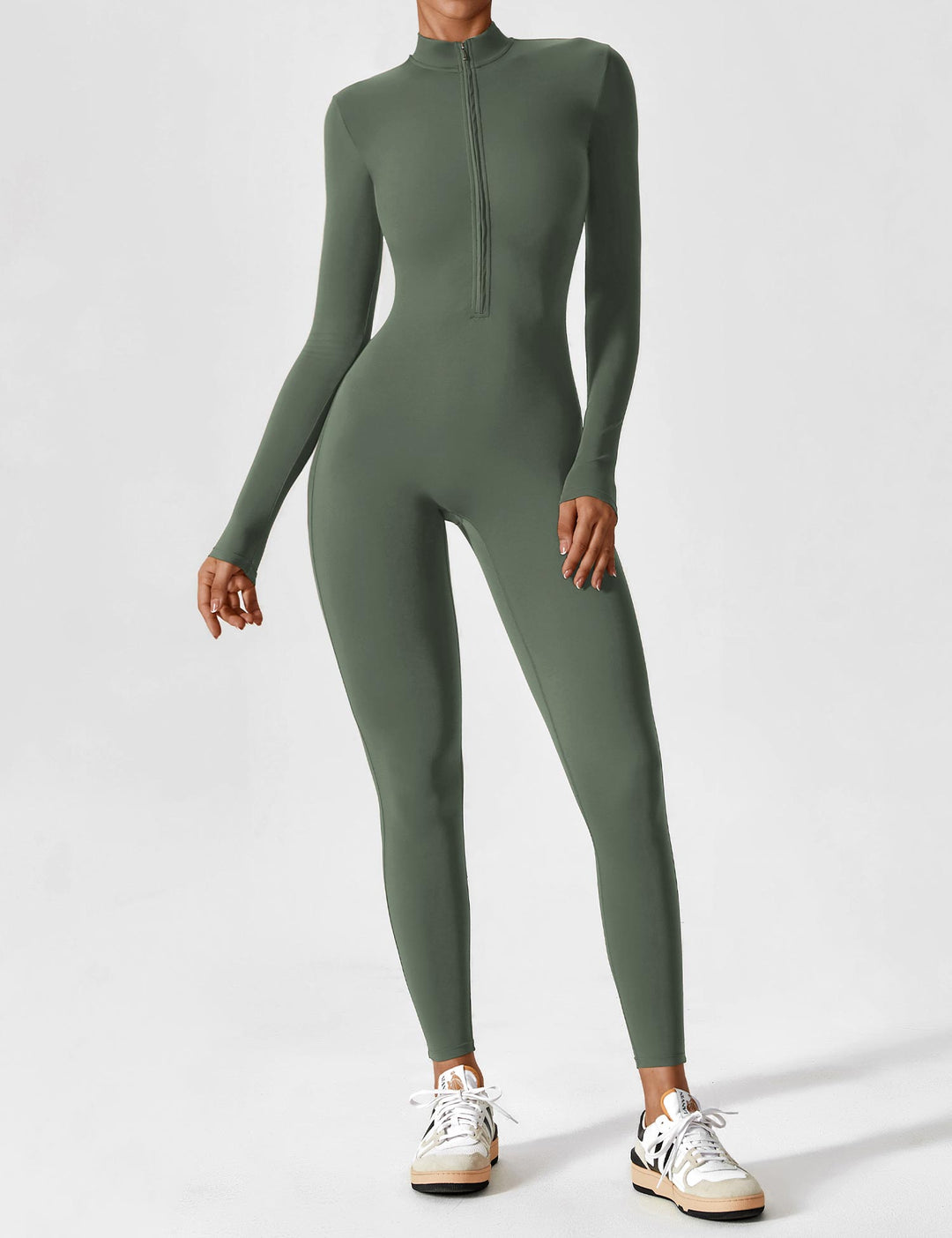 EB - Lange Ärmel/Kurze Ärmel Reißverschluss Jumpsuit für Frauen