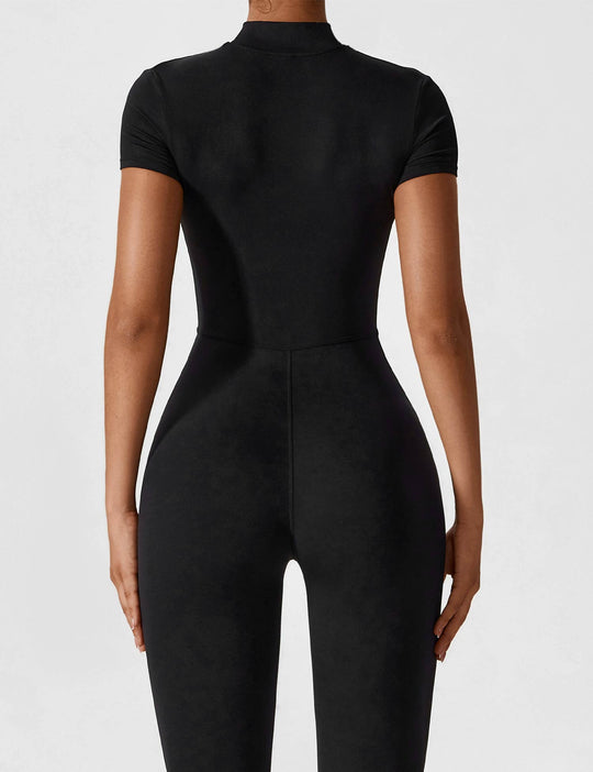 EB - Lange Ärmel/Kurze Ärmel Reißverschluss Jumpsuit für Frauen