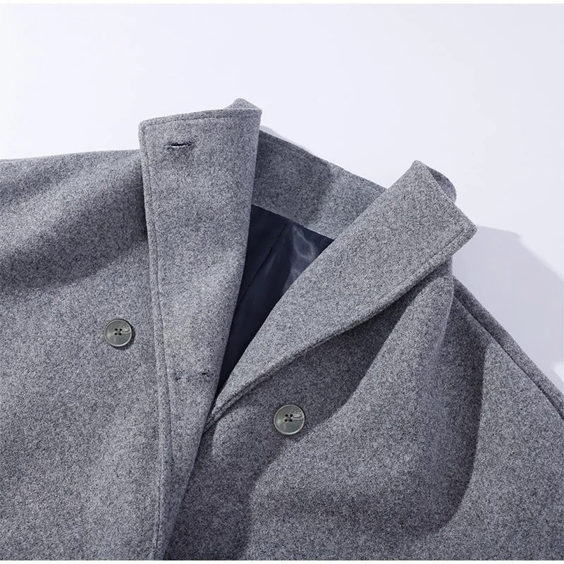 EB | Wollmischung Jacke mit Hohem Kragen und Knöpfen
