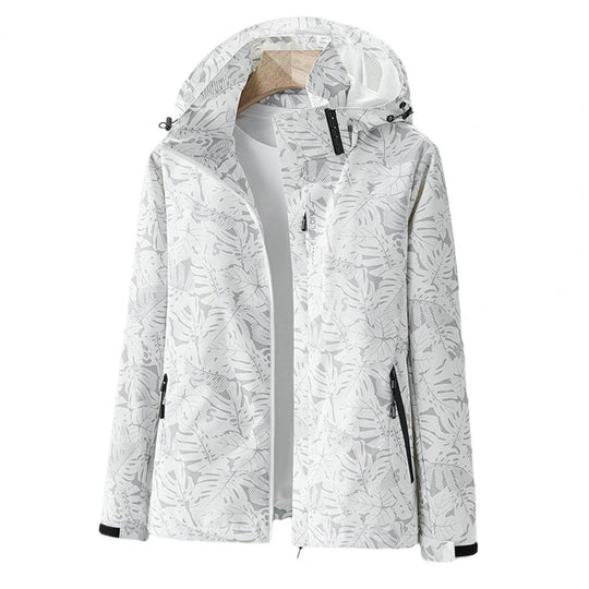 EB | wasserdichte Outdoor-Jacke – Leicht mit Kapuze & Blumenmuster