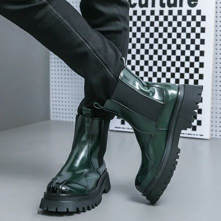 Lederstiefel mit runder Spitze EB