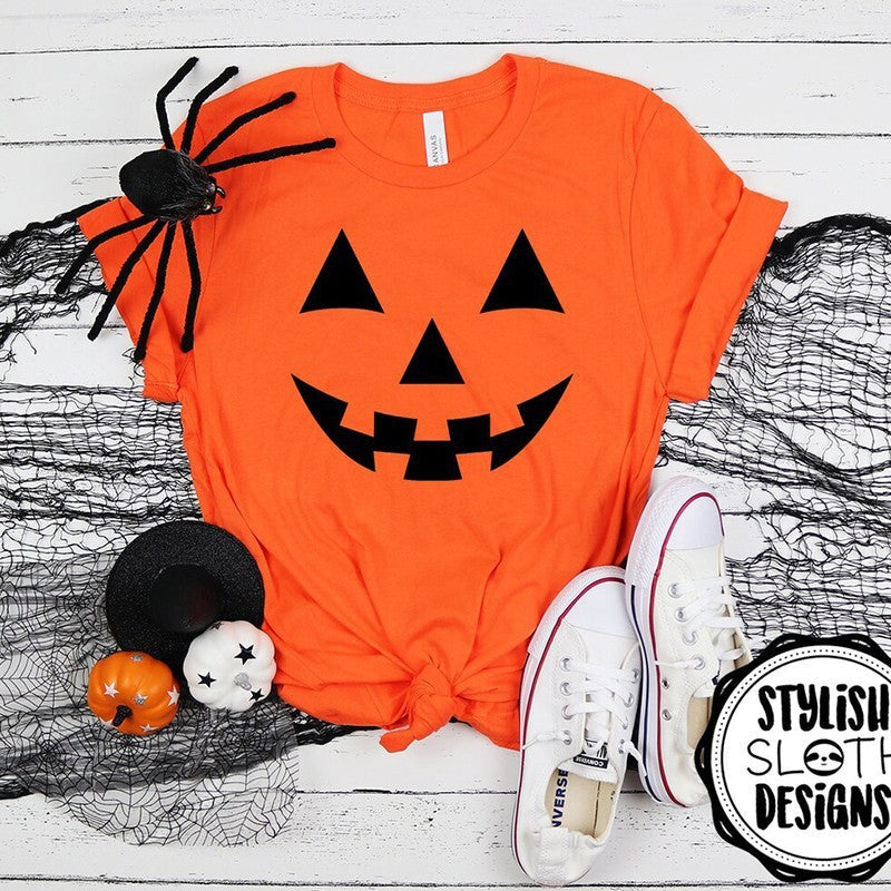 Heidi-Mode | Frauen Halloween Kürbis Schädel Serie T-Shirt