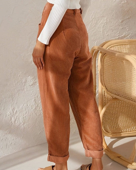 EB | Elegante Cordhosen für Damen mit Hohem Bund