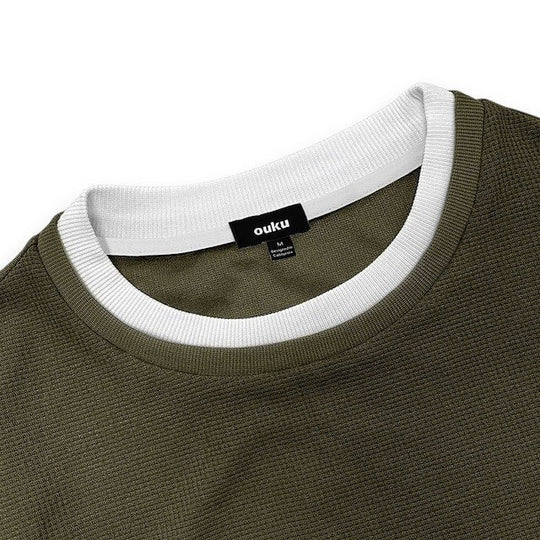 EB | Strukturierter Strickpullover Lange Ärmel Lässiger und Stilvolles Aussehen